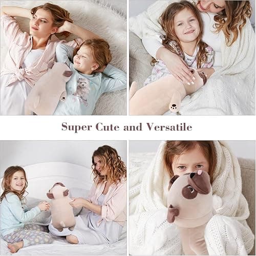 gnomantic Pug Weighted Stuffed Animals - 21 Inch 3.5 Pounds Weighted Plushies Pug - Big Bulldog Plush Stuffed Animals Pillow - Cute Plush Toys Gifts for Kids & Adults thumbnail 5