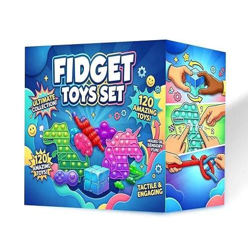 Fidget Toys, 120 Pack Party Favors for Kids 8-12 4-8, Sensory Toy for Autism Autistic Anxiety Children Boys Girls, Classroom Treasure Box Prizes Pinata Stocking Stuffers Gifts Carnival ADHD thumbnail 6