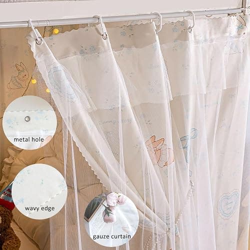 Ingzy Top Bottom Bunk Bed Curtains,Loft Bed Canopy Curtains | Blackout Privacy, with Rope & Buckles, Breathable Dustproof, Bunk Accessories for Kids Teens Twin Size Dorm Room thumbnail 6