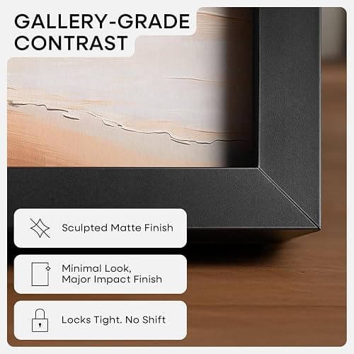 Homeoforia A2 Picture Frame Black, High End Metal 16.5 x 23.5 inch Poster Frames with Mat 11.7 x 16.5 for Photo, A2 Size Frame Matted to A3 Print, 16.5 by 23.4 Hanging Frames, Tempered Glass, Set of 3 thumbnail 4