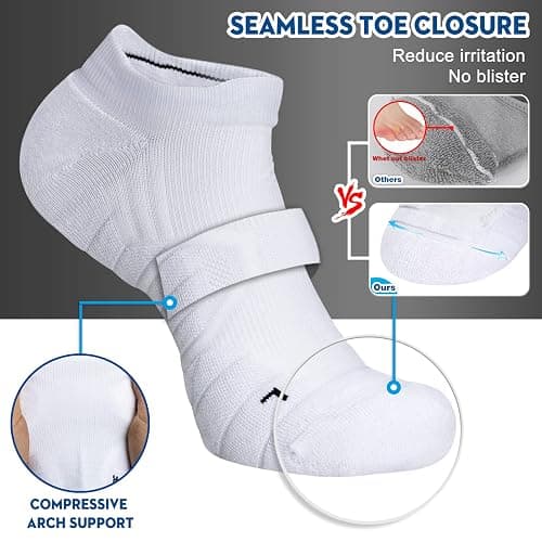 Hylaea Athletic Running Socks Cushion Padded Moisture Wicking Low Cut thumbnail 3