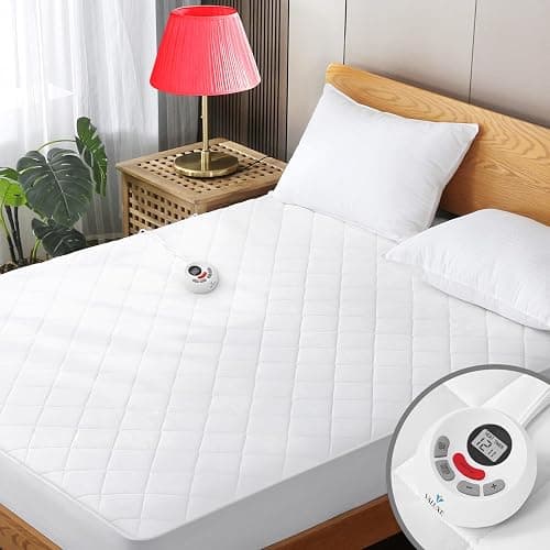 Heated Mattress Pad Twin Size Quilted Heating Electric Bed Warmer Luxury Comfort Heat Mattress Pad Cover Single Controller(10 Heat Setting | 1-12 Hours Auto Shut Off | with 8-21 Inch Deep Pocket) - Image 1