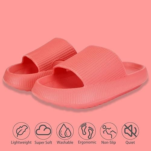 rosyclo Cloud Slippers for Women and Men, Pillow House Slippers Shower Shoes Indoor Slides Bathroom Sandals, Ultimate Comfort, Lightweight, Thick Sole, Non-Slip, Easy to Clean | Pillow House Slippers, Shower Shoes, Indoor Slides, Bathroom Sandals, Thick Sole thumbnail 2