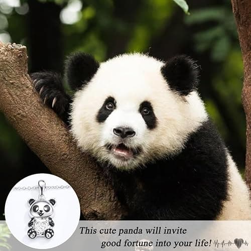 Shuxin Panda Gifts for Girls, Silver Panda Necklace for Kids, Birthday Christmas Graduation Gifts for Teenage Girls, Xmas Stocking Fillers thumbnail 7