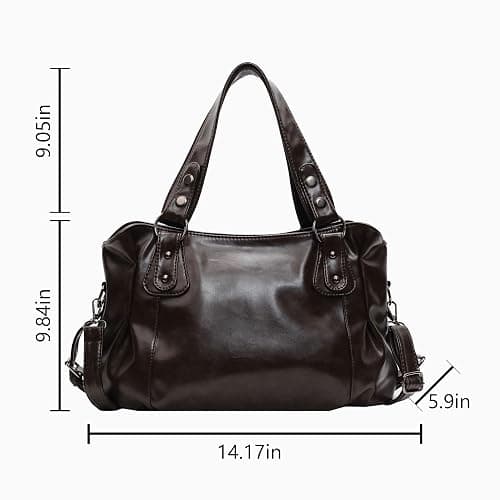 city vintage shoulder bag for women, brown soft vegan faux leather crossbody purses, large capacity hobo crossbody bag, fall fashion casual handbag thumbnail 4