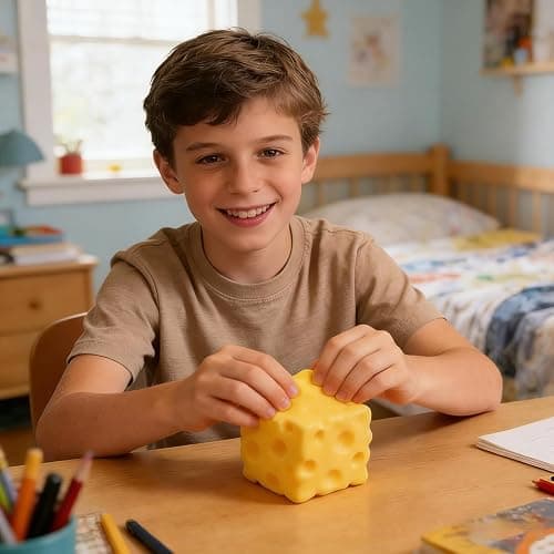 Butter Squishy, Cheese Squishy, Big Cheese Squishy Stress Ball Realistic Design, Slow-Rebound Shapeable Squeeze Ball Sensory Fidget Toy Relieves Stress for Kids and Adults (2pcs-B) thumbnail 2