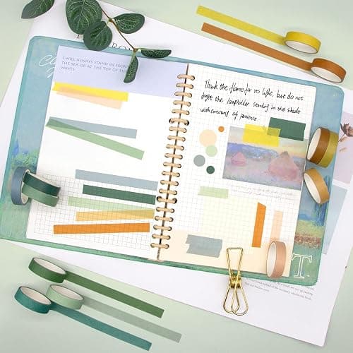 Mooker 39 Rolls Washi Tape Set - Morandi Colored Masking Tape, Thin Vintage Tape for Journaling, Scrapbooking Supplies, Crafts Aesthetic, Gift (Nature Color 10mm) thumbnail 5
