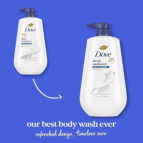 Dove Body Wash Deep Moisture for 24hr Lotion-Soft Skin Moisture Moisturizing Skin Cleanser with No Sulfates No Parabens 30.6 oz thumbnail 6