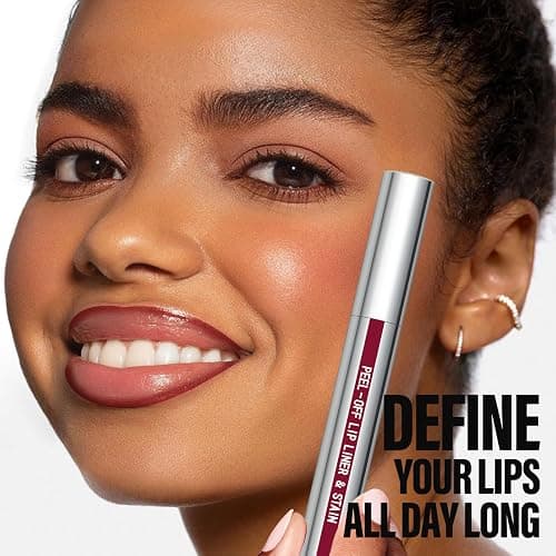 Cilrofelr Peel Off Lip Liner Stain, Long Wear Tattoo Lip Liner with Tweezer, Peel Off Lip Stain with Matte Finish, Long Lasting, Waterproof, Transfer-proof, Highly Pigmented Color (Berry) thumbnail 5
