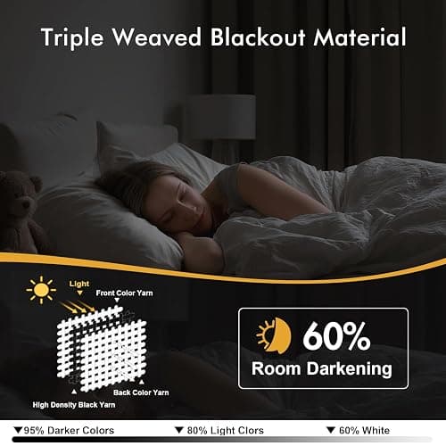 MIULEE Beige White Blackout Curtains for Bedroom Living Room 84 Inches Long 2 Panels, Thermal Insulated Room Darkening Drapes Solid Grommet Noise Reduction Light Blocking Window Treatments 40x84 Inch thumbnail 2