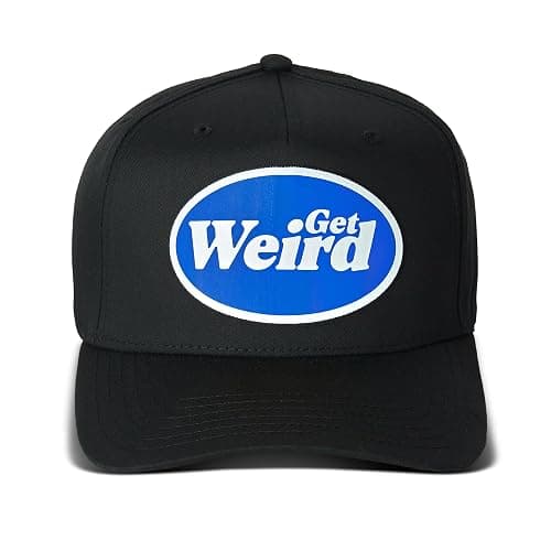 Get Weird Cap, Funky Streetwear Hat with Bold Graphics, Trucker Fit, Breathable Mesh Back and Curved Brim, Blue, One Size thumbnail 4