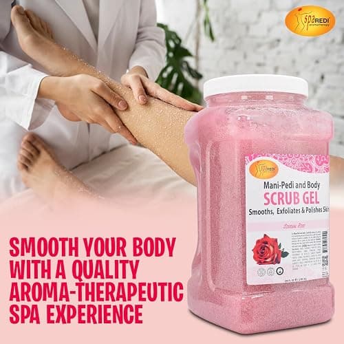 SPA REDI – Sensual Rose Pumice Scrub Gel, Exfoliating, Hydrating & Nourishing, Infused with Hyaluronic Acid, Amino Acids, Panthenol and Comfrey Extract for Glowy Smooth Skin – 128oz Gallon thumbnail 3
