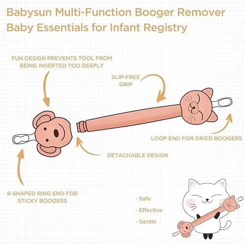 3 in 1 Baby Booger Remover and Baby Ear Cleaner Tool Baby Nose Cleaner with Soft Silicone End Dual Ear Wax and Snot Remover Safe Nasal Picker for Newborns Infants & Toddlers, BPA Free thumbnail 4