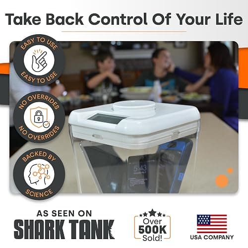﻿﻿﻿K-Safe Time Locking Container (Medium), Timed Lock Box for Cell Phones, Snacks, and Other Unwanted Temptations (White Lid + White Base, with Access Port) thumbnail 3