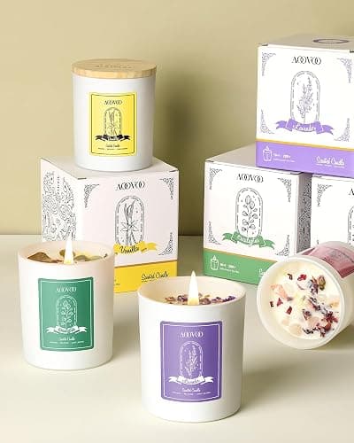 AOOVOO Lavender Scented Candles for Women - Aromatherapy Candle with Crystals Inside, 10oz Soy Candles for Home Scented, Birthday Gifts Christmas Candle for Women Mom thumbnail 8
