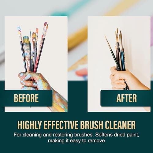 Bristle Magic Oil Paint Brush Cleaner and Restorer - Paintbrush Cleaner for Acrylic, Oil, and Glass Paints-Biodegradable, Non-Toxic, Odorless, Eco-Friendly, Quick-Clean Formula Paint Remover (8 Fl Oz) thumbnail 3