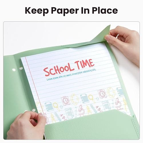 Sooez 6 Pack Plastic Folders with Pockets, Heavy Duty, Fits 3-Ring Binder | Pockets Folder for 3 Ring Binder with Writable Label, Letter Size, Pastels thumbnail 5