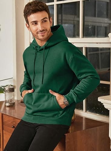 JMIERR Mens Casual Cotton Hooded Collar Drawstring Hoodies Pullover Sweatshirts Casual Long Sleeve Shirts thumbnail 4