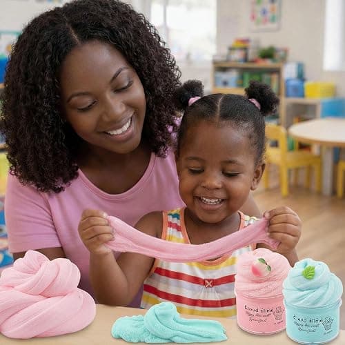 Cloud Slime Kit 2 Pack, Non-Sticky DIY Slime, Stress Relief Toy, ASMR Sensory Toys, Party Favors for Girl Boys 6 7 8 9 10 11 12(2 * 100ML) thumbnail 2