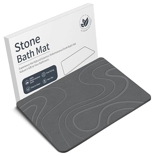 Veeloim Stone Bath Mat Diatomaceous Earth Shower Mat Non-Slip Super Absorbent Diatomite Stone Bath Mats for Bathroom Floor Quick Drying Natural Easy to Clean | Fast Drying, Super Absorbent, Non-Slip Design, Easy to Clean, Durable Diatomaceous Earth - Image 1