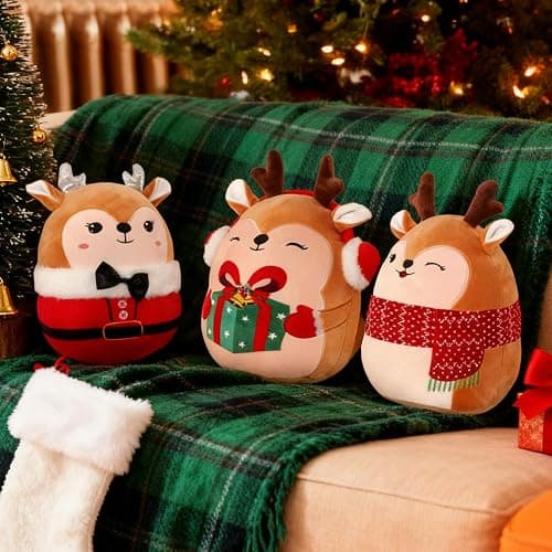 CMXLVFZ Christmas Stuffed Animals Plush Toys - 10 Inch Soft and Hugging Deer Stuffed Animal Plushes for Kids, Girls & Boys - Ideal 2025 Collectible Toys Holiday Home Decorations thumbnail 2