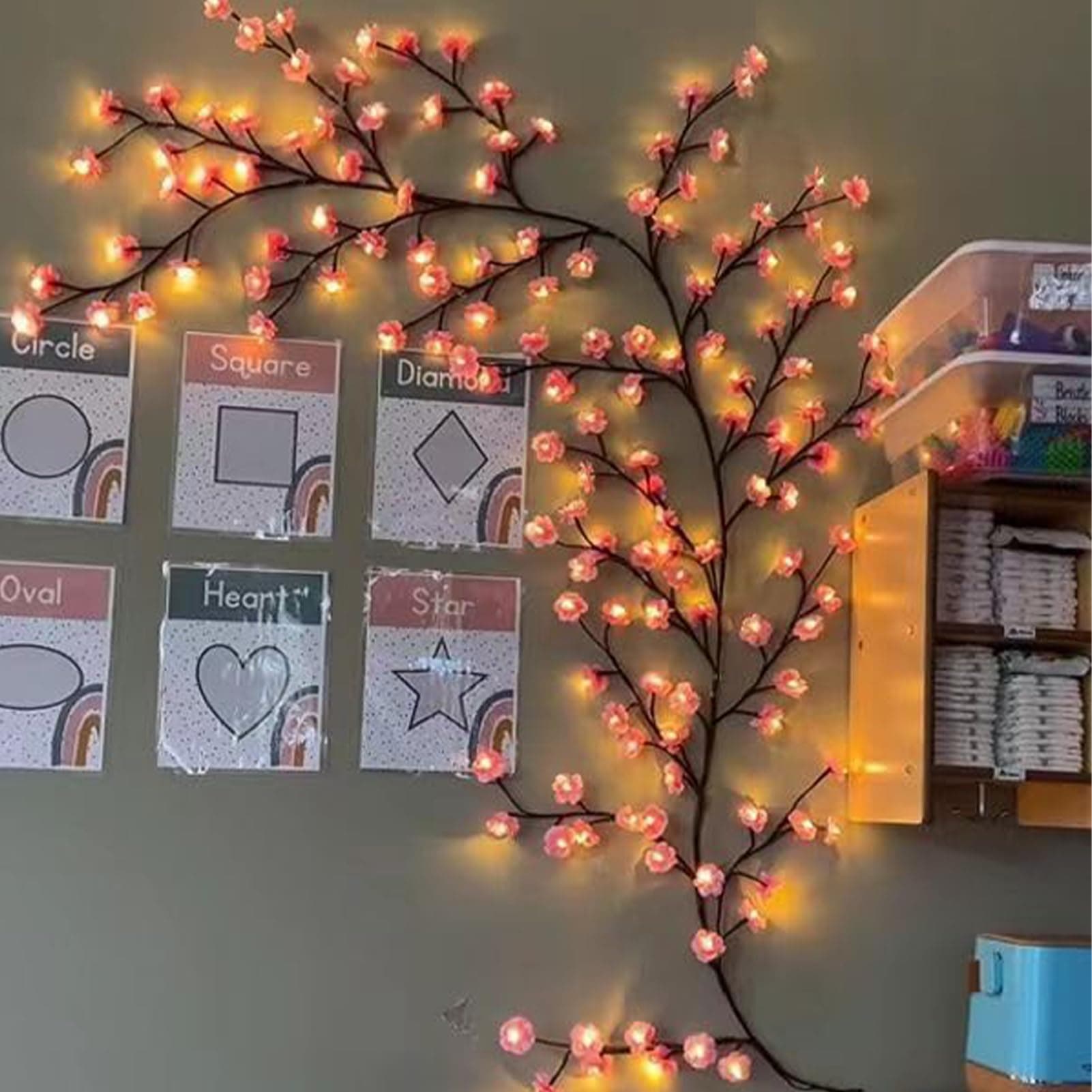 LED Tree Branch Lights for Wall - Pink Flowers Enchanted Willow Vine Lights,8 Modes Indoor Wall Decor for Home Living Room Bedroom Holiday Christmas Window Door thumbnail 2