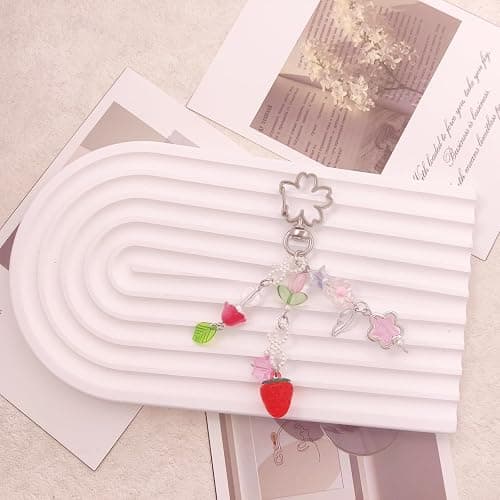 AGEN KGEN Aesthetic Y2K keychains Cute Butterfly Star Strawberry Bear Guitar Keychains Charms for Women Bag Purse Gifts thumbnail 2