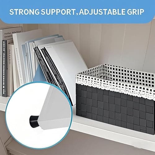 zsttion Adjustable Locker Organizer Shelf, 30LB Load-Bearing Metal Locker Shelf for Schools, Offices, Gyms, Locker Shelf Expandable to Fit Your Locker 11-18” (1, White) - 1 - White thumbnail 6
