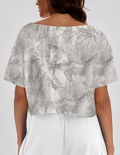 MISSACTIVER Oversized Off The Shoulder Top for Women Short Sleeve Boat Neck Crop Tee Loose Summer Workout Shirt thumbnail 2