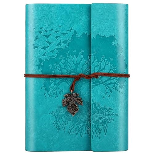 Leather Journals Notebooks with Blank Pages, Vintage Refillable Journal for Writing, Personal Travel Diary Art Sketchbook to Write in, Gifts for Women, Men, Teen Girls and Boys, 160 Pages A5 (Blue) thumbnail 2
