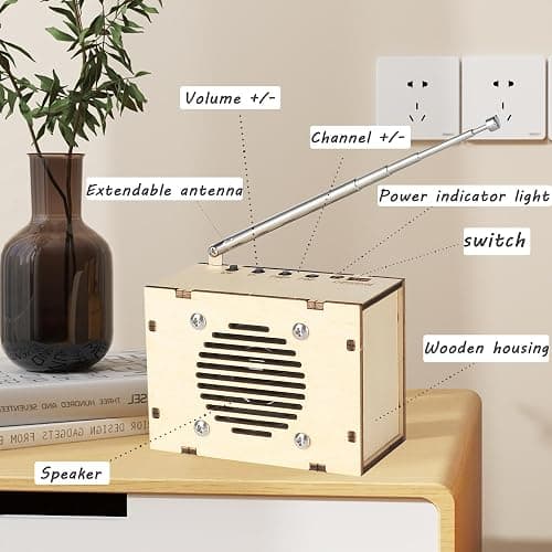 Science Kits for Kids Age 8-12 12-14, STEM Kits for Kids Age 8-10, STEM Toys Build Your Own FM Radio Kit, DIY Electronic Snap Circuits Projects Gifts for Teen Girls Boys 9 11 13 15 16+ (Classic Wood) thumbnail 6