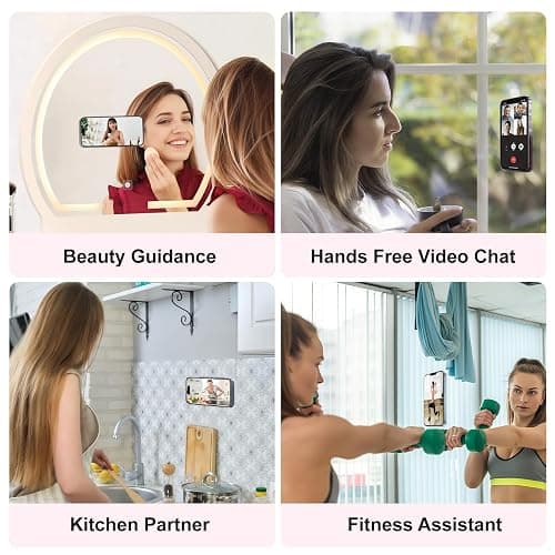 4PCS Glitter Silicone Suction Phone Case Mount, Non Slip Suction Cup, Hands-Free Phone Accessories Holder for Selfies and Videos, Silicone Adhesive Stand Sticky for Cell Phone (Pink Glitter) thumbnail 6