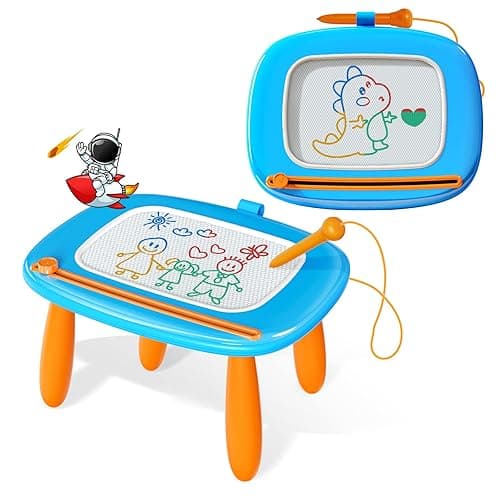 Kikidex Magnetic Drawing Board, Toddler Girl Toys for 1-2 Year Old, Doodle Board Pad Learning and Educational Toys for 1 2 3 Year Old Baby Kids Birthday Gift(Light Blue) - Light Blue