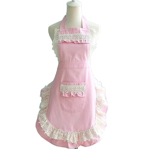 Hyzrz Lovely Home Work Adjustable Apron Cake Kitchen Cooking Women Girls Aprons With Pocket for Gift, Pink thumbnail 5