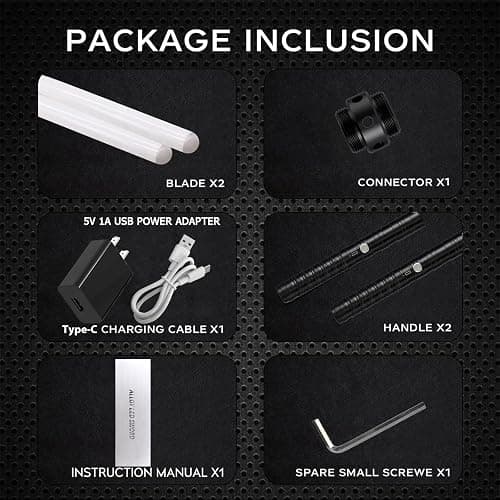 Oueyes Lightsabers Metal Hilt Light Sabers RGB 16 Colors 2 in 1 Dueling Type-C Rechargeable Sword for Adult Kids Halloween Thanksgiving Christmas New Year Cosplay Gift Toys (Black) thumbnail 7