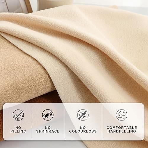 12PCS Solid Color Knitted Polar Fleece Fabric | 20''x20'' | Anti Pill Fabric Patchwork Polyester Plush Fleece Cloth for Sewing, Toys, Throw Blankets, PJ Pants, Booties, Eye Mask thumbnail 3
