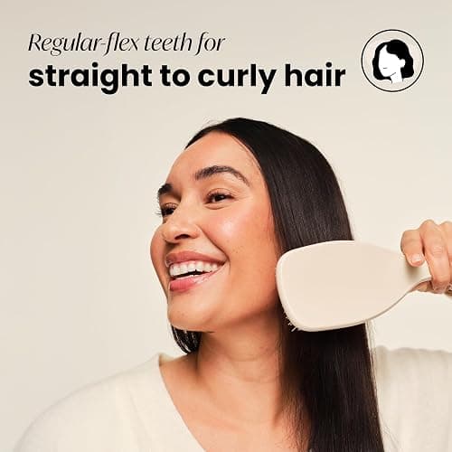Tangle Teezer Large Ultimate Detangler Hairbrush for Wet & Dry Hair, Eliminates Knots & Reduces Breakage for Long, Thick, & Curly Hair Types, Vanilla - Vanilla thumbnail 3