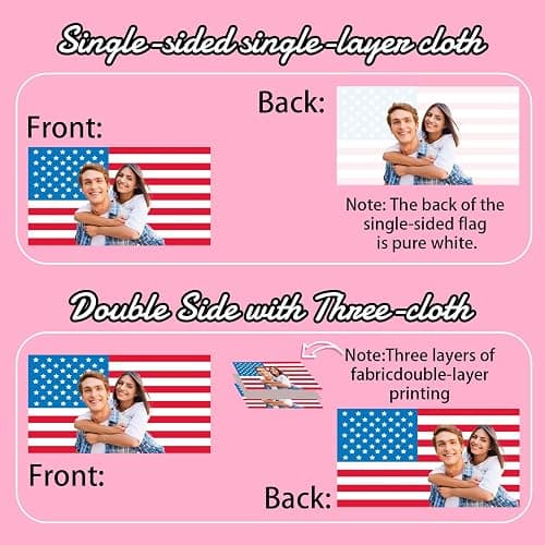 Custom American Flag 3x5ft Personalized Pink Flags Customizable Flag with Photo Text Funny Poster for Bedroom Livingroom Dorm (custom american flag) thumbnail 5