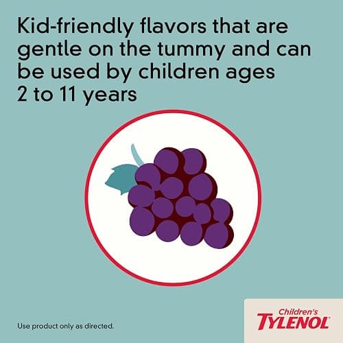 Children's Tylenol Chewables, 160 mg Acetaminophen, Grape, 24 ct | Pain Reliever & Fever Reducer, Cold + Flu Symptoms, Headache, Sore Throat & Toothache thumbnail 6
