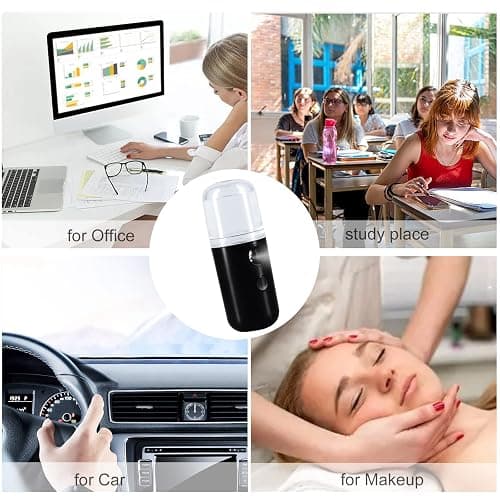 2Pack Kingsmile Facial Mister, Portable Face Mister, Cool Nano Mist Sprayer for Face Hydrating, Mini Handy Mister for Eyelash Extensions with 1oz Large Capacity Screwing Visual Water Tank Black/White thumbnail 5