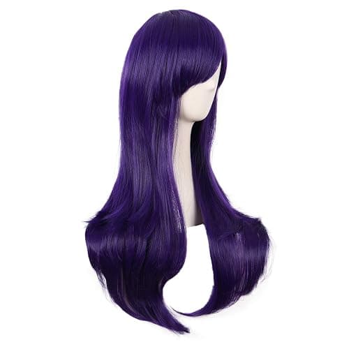 MapofBeauty 28 Inch/70cm Women Side Bangs Long Curly Hair Cosplay Wig (Dark Purple) thumbnail 2
