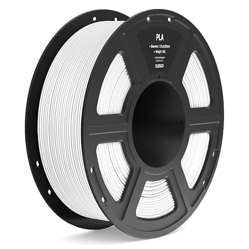 ELEGOO PLA Filament 1.75mm White 1KG, 3D Printer Filament Dimensional Accuracy +/- 0.02mm, 1kg Spool(2.2lbs) Fit Most FDM 3D Printers - Image 1