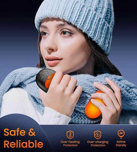 Hand Warmers Rechargeable 2 Pack, Electric Hand Warmer, 24Hrs Long Lasting Magnetic Reusable Hand Warmers with 3 Heat Settings, Portable Pocket Heater, for Men, Women, Camping, Hunting, Golf, Ski thumbnail 6