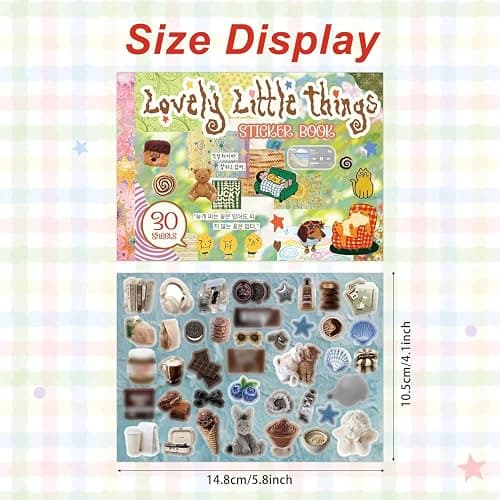 1234 Pcs Japanese Sticker Book -Lovely Little Things | 30 Sheets INS Style Cute Cartoon Sticker Book | Kawaii Stickers for Journaling, Scrapbooking, Planners DIY Craft Stickers thumbnail 3
