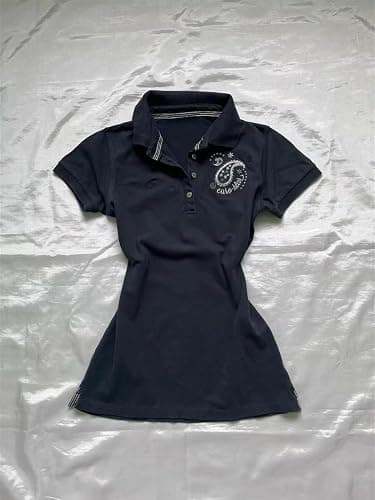 Y2k Grunge Polo Collared Shirts Women Button Down Crop Top 2000s Emo Vintage Streetwear Summer thumbnail 7