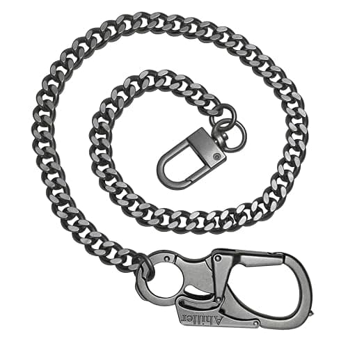Ahiller Wallet Chain for Men, Lockable Carabiner with Tungsten Steel Taper, Heavy Duty Chain for Key Pocket Belt Jean - Image 1