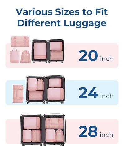 BAGSMART Hanging Compression Packing Cubes for Closet Organizers And Storage, 6 Set Suitcase Organizer Bags Set, Cruise Travel Essentials for Women | Hanging, Compression, Packing Cubes, for Women thumbnail 4