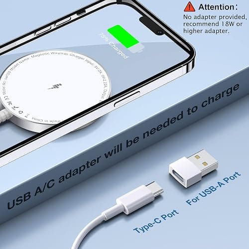 for MagSafe Charger: Magnetic Wireless Charging Pad for iPhone 17 16 15 14 13 12 Series & AirPods 4-2 Pro, Strong Magnet, Aluminum Alloy, USB-C/A Ports, Ultra-Thin & Portable, Ideal for Desk & Bedside thumbnail 6