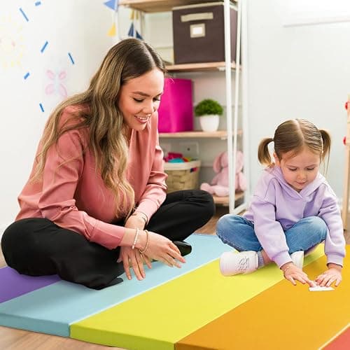 Kangaroo Hoppers Gymnastics Tumbling Mats for Kids, Foldable Gym Mat with Carrying Handles for Home Activity Play thumbnail 6