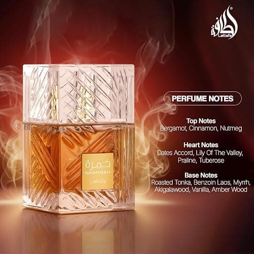 Lattafa Khamrah - Vanilla, Warm Spicy, Amber, Cinnamon - Eau de Parfum Long-Lasting Fragrance for Unisex, 3.40 Ounce / 100 ml thumbnail 4